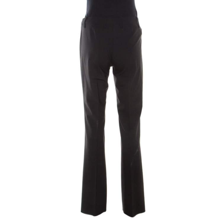 Pre Owned Boss By Hugo Boss Black Straight Fit Tailored Trousers M