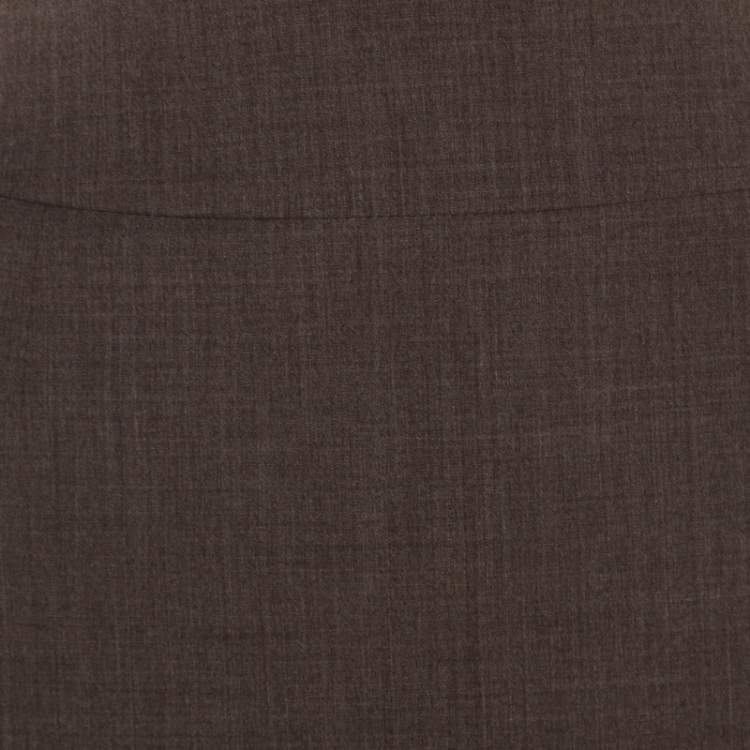 مملوكة مسبقًا Boss By Hugo Boss Brown Stretch Wool Pencil Skirt M