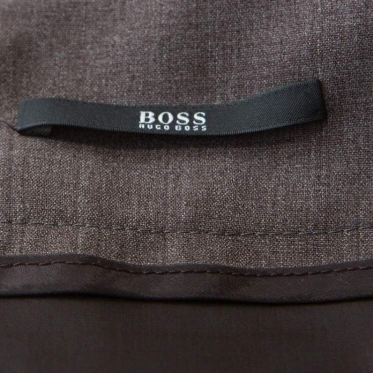 مملوكة مسبقًا Boss By Hugo Boss Brown Stretch Wool Pencil Skirt M