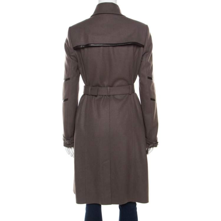 مملوكة مسبقًا Boss By Hugo Boss Grey Wool Belted Cathlin Over Coat S