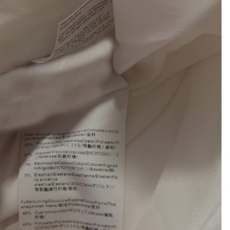 Pre Owned Boss By Hugo Boss White Cotton Blend Knee Length Diopela Dress S