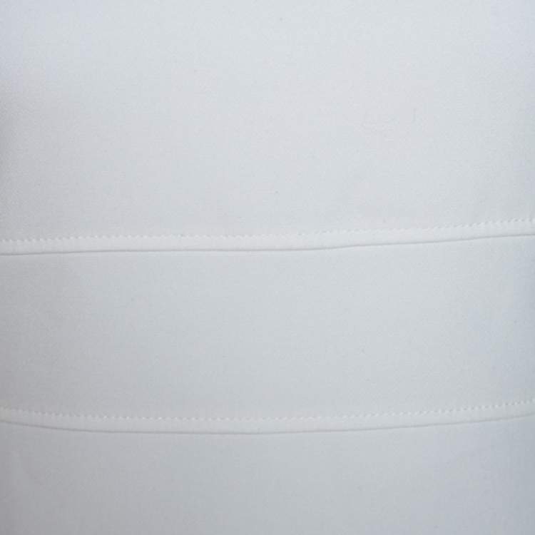Pre Owned Boss By Hugo Boss White Cotton Blend Knee Length Diopela Dress S