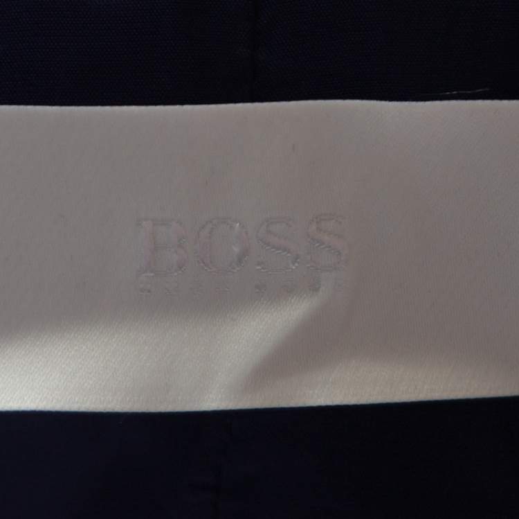 Pre Owned Boss By Hugo Boss Persian Indigo Wool Vatina/Jamoni Skirt Suit L