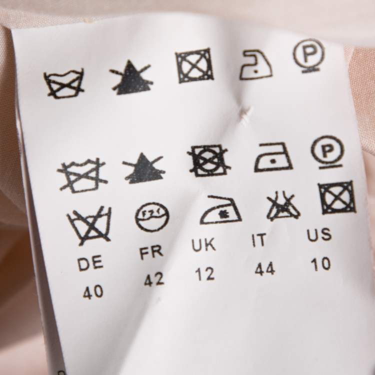 Pre Owned Boss By Hugo Boss Beige Cotton Silk Pleat Front Blouse M