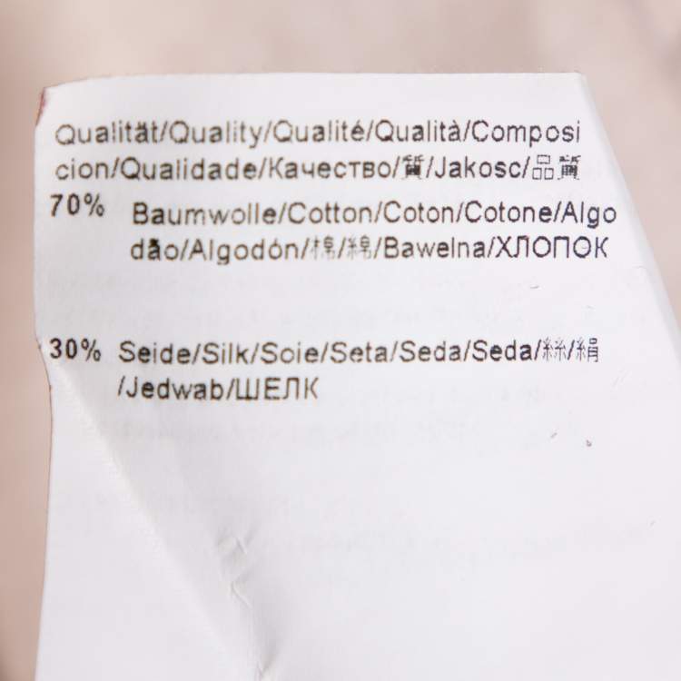 Pre Owned Boss By Hugo Boss Beige Cotton Silk Pleat Front Blouse M