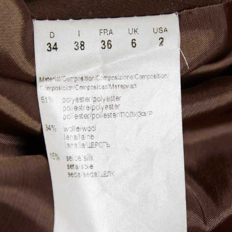 Pre Owned Boss By Hugo Boss Brown Crepe Belted A-Line Skirt S