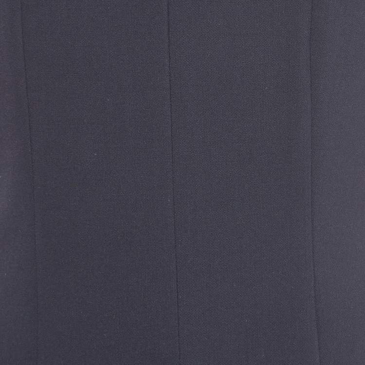 Pre Owned Boss By Hugo Boss Navy Blue Knit Sleeveless Dency Sheath Dress S