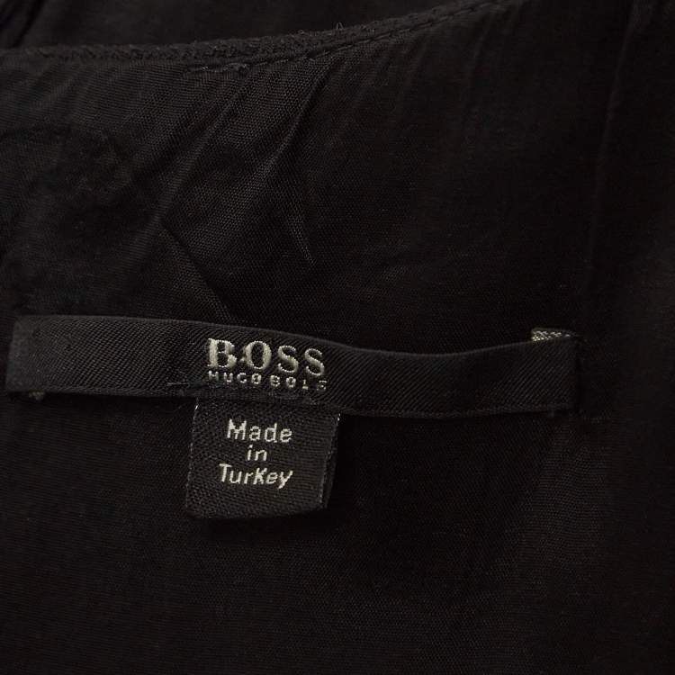 Pre Owned Boss By Hugo Boss Black Wool Blend Sleeveless Daliva Dress M