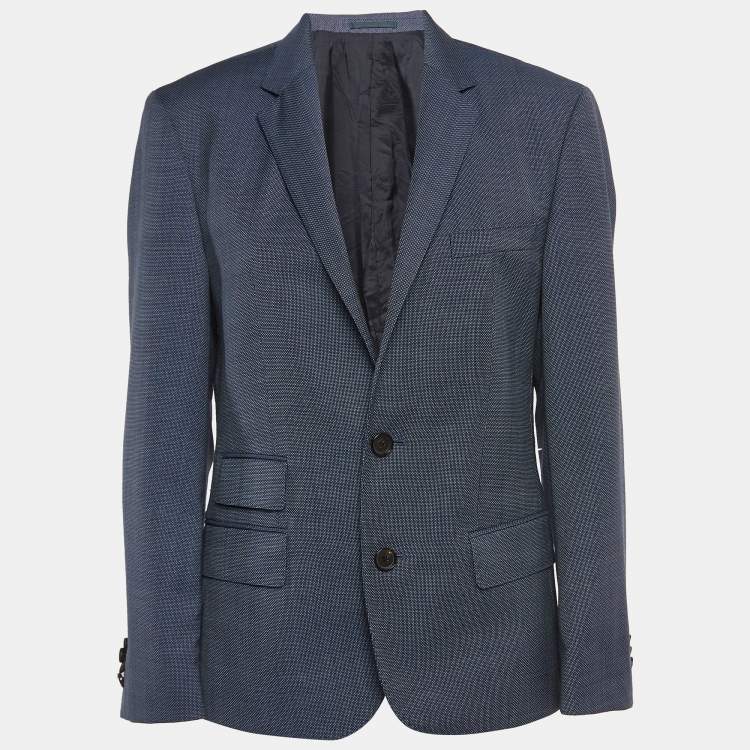 Pre Owned Boss By Hugo Boss Blue Wool Single Breasted Blazer M