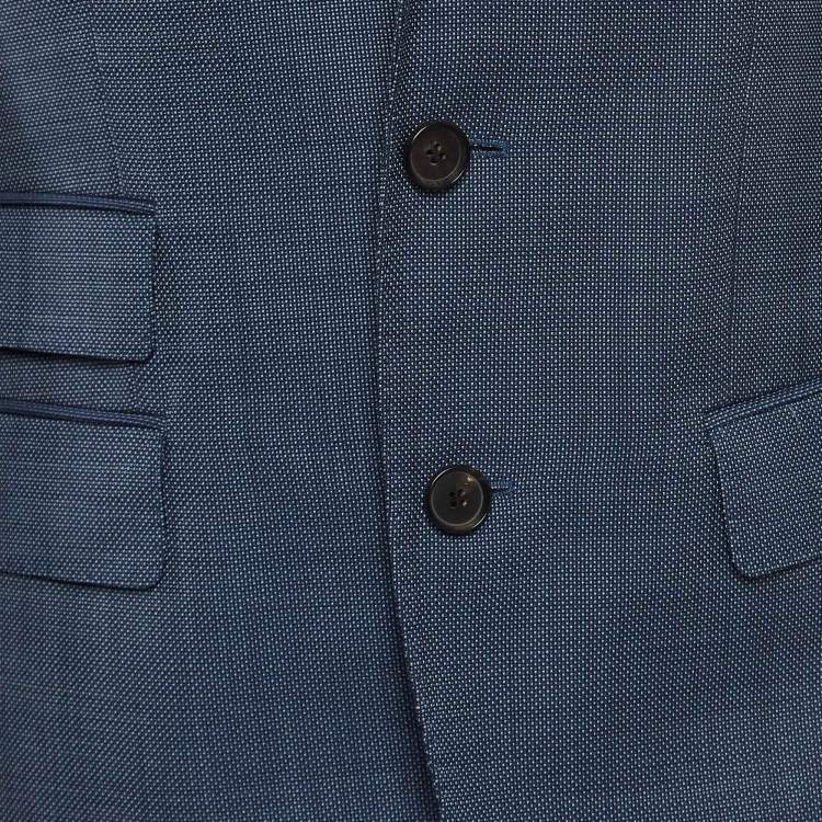 Pre Owned Boss By Hugo Boss Blue Wool Single Breasted Blazer M