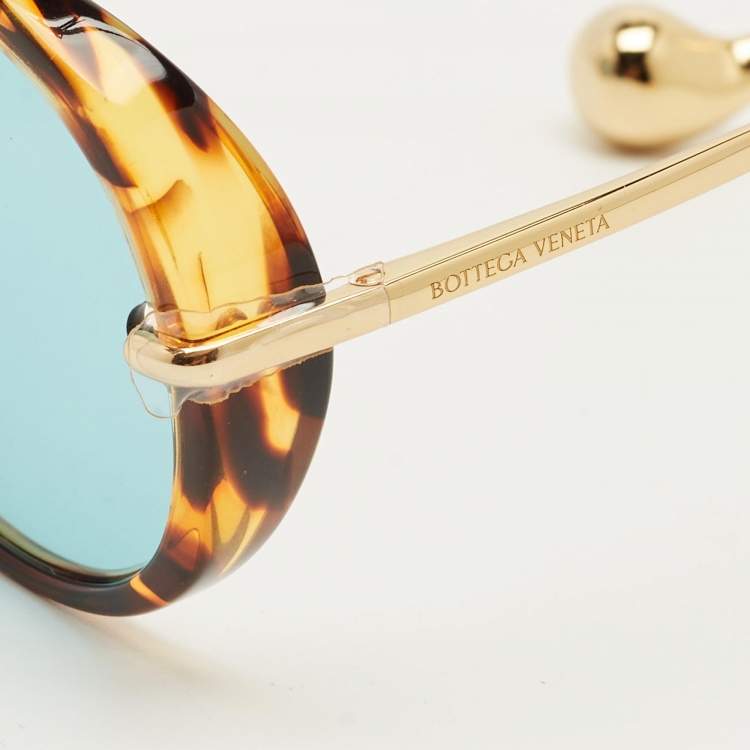 Pre Owned Bottega Veneta Tortoise Brown/Green BV1273S  Drop Aviator Sunglasses