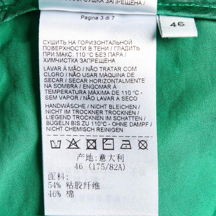 Pre Owned Bottega Veneta Green Fluid Satin Cargo Pants L