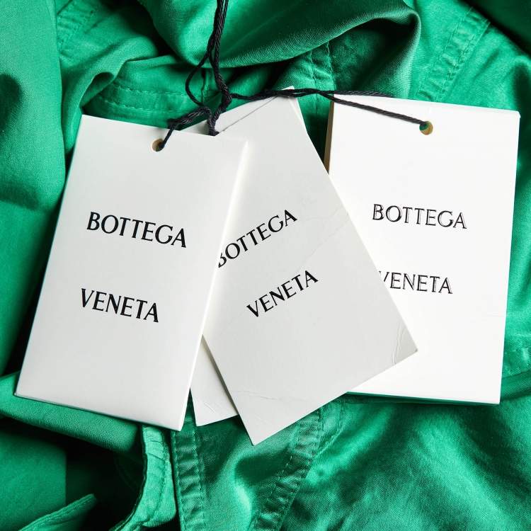 Pre Owned Bottega Veneta Green Fluid Satin Cargo Pants L
