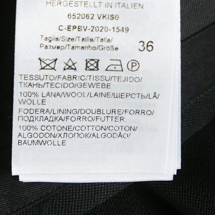 Pre Owned Bottega Veneta Black Wool Braided Detail Formal Trousers XS