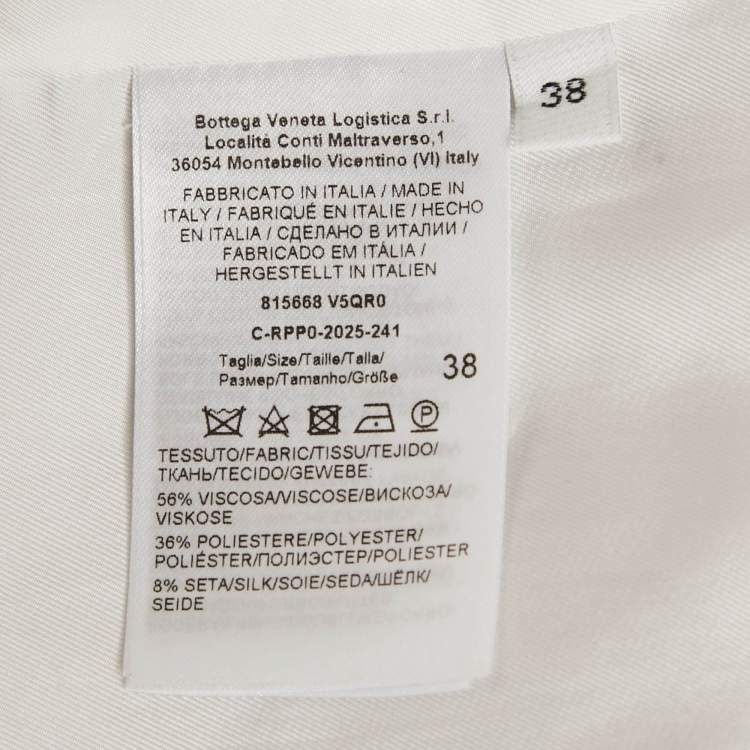 Pre Owned جاكيت بوتيغا فينيتا بسترتان عقد قماش فيسكوز بيج مقاس صغير ( سمول )