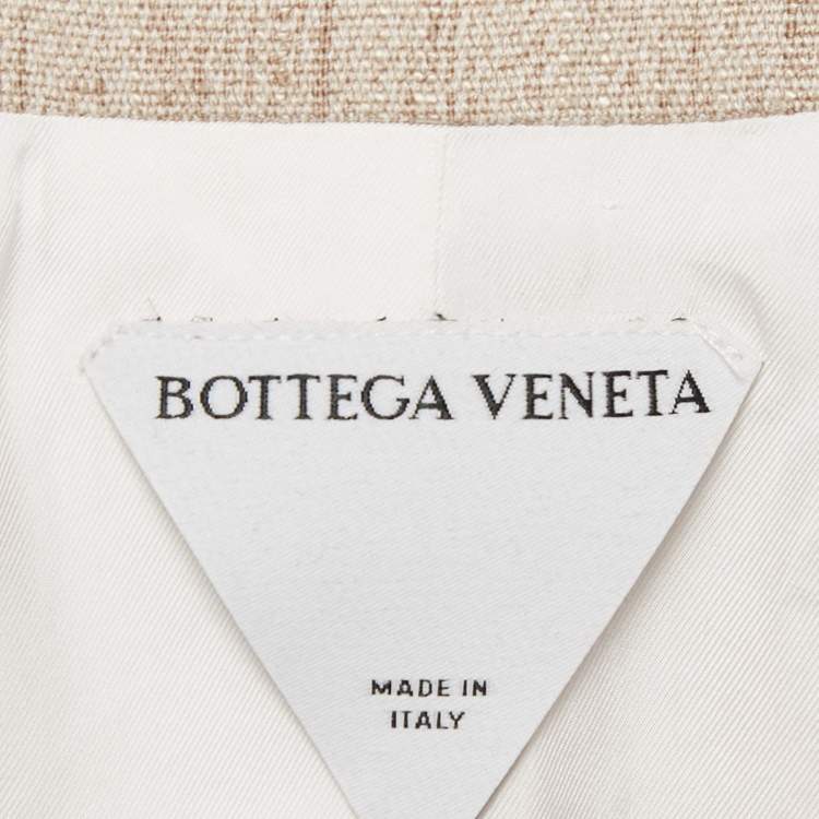 Pre Owned جاكيت بوتيغا فينيتا بسترتان عقد قماش فيسكوز بيج مقاس صغير ( سمول )