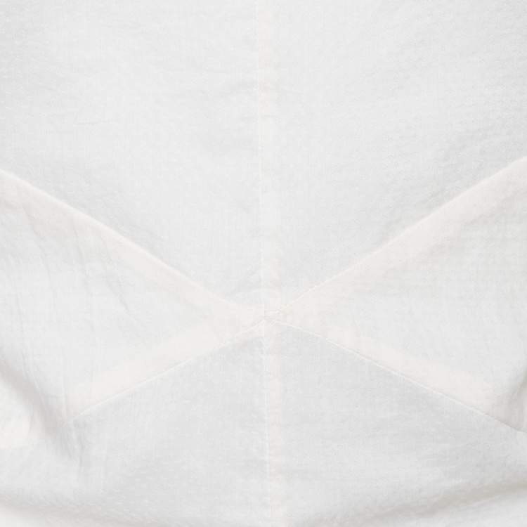 Pre Owned Bottega Veneta Cream Cotton & Silk Tie Detail Top M