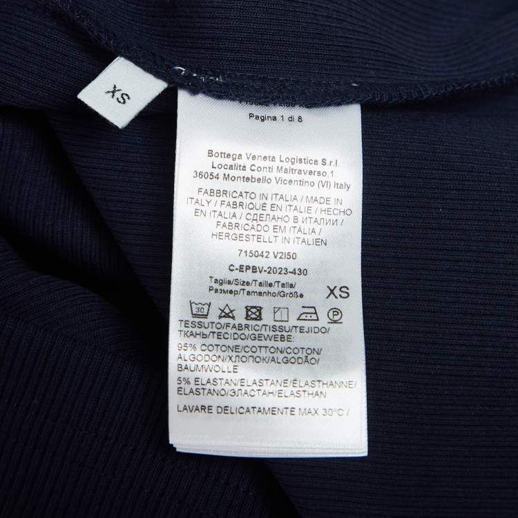 Pre Owned Bottega Veneta Blue Rib Knit Tank Top XS