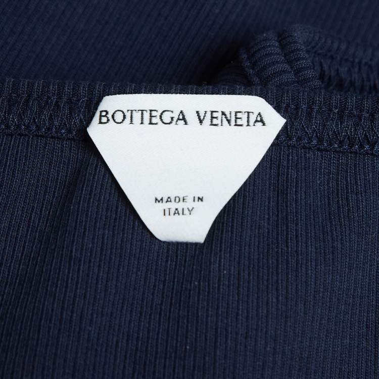 Pre Owned Bottega Veneta Blue Rib Knit Tank Top XS