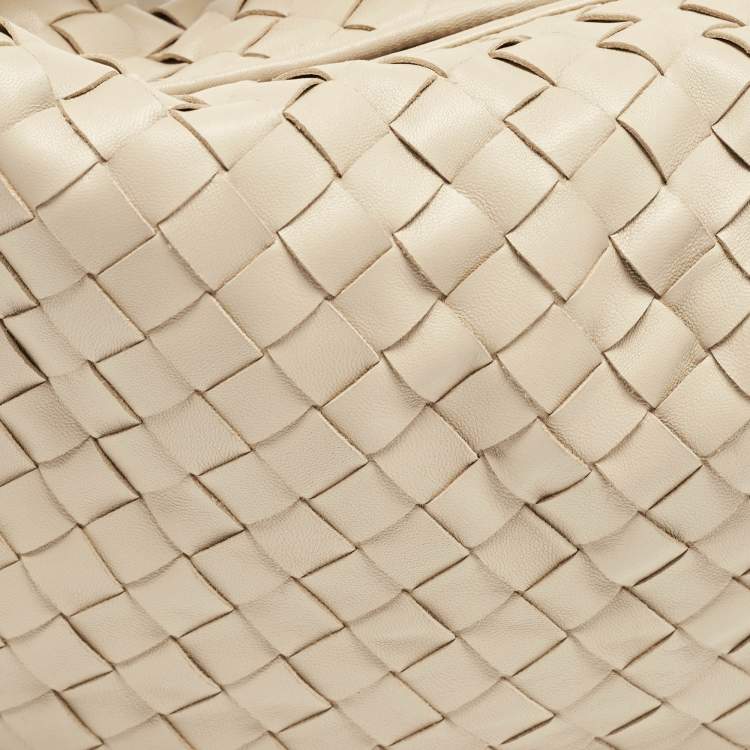 Pre Owned Bottega Veneta Beige Intrecciato Leather Teen Jodie Hobo