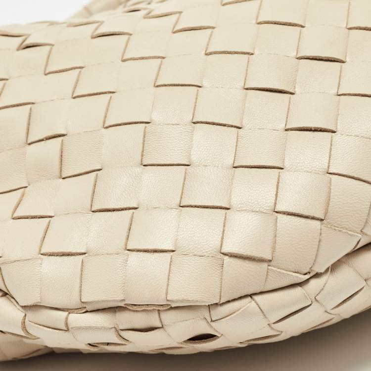 Pre Owned Bottega Veneta Beige Intrecciato Leather Teen Jodie Hobo