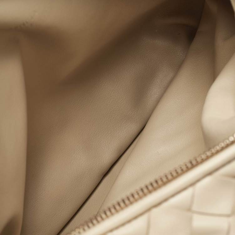 Pre Owned Bottega Veneta Beige Intrecciato Leather Teen Jodie Hobo