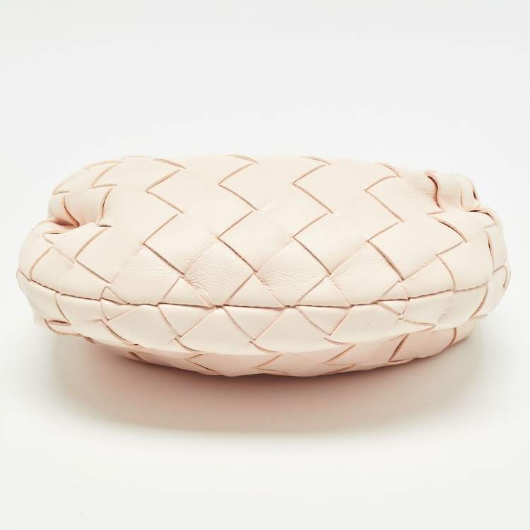 Pre Owned Bottega Veneta Light Peach Intrecciato Leather Candy Jodie Bag