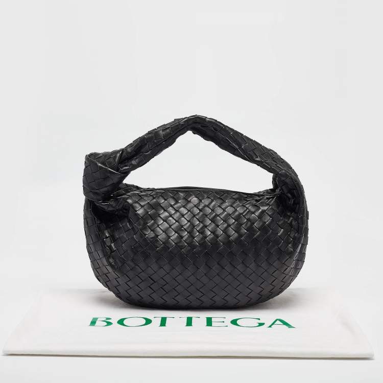 Pre Owned Bottega Veneta Black Intrecciato Leather Classic Jodie Hobo