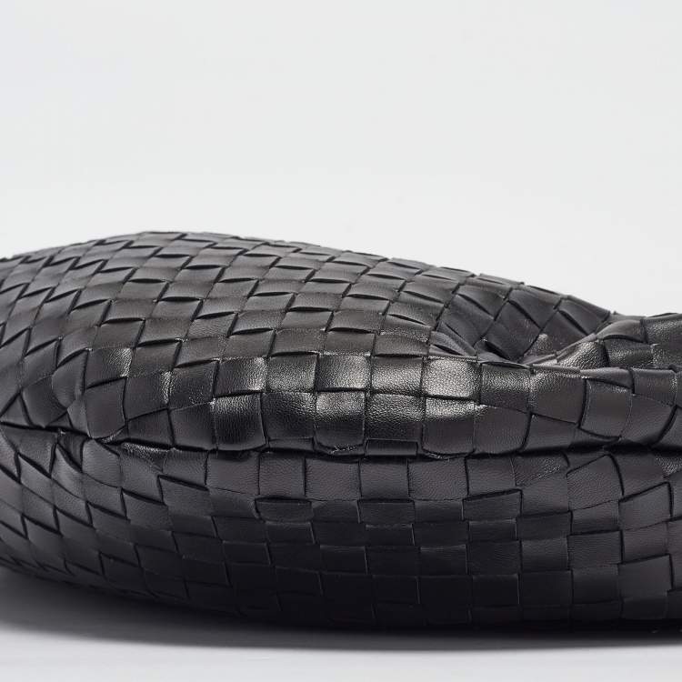 Pre Owned Bottega Veneta Black Intrecciato Leather Classic Jodie Hobo