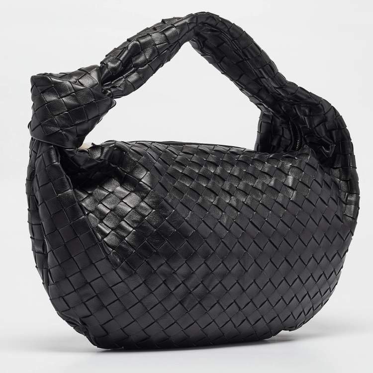 Pre Owned Bottega Veneta Black Intrecciato Leather Classic Jodie Hobo