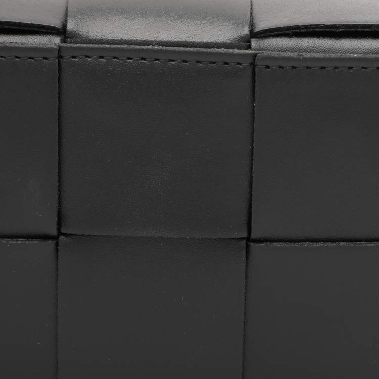 Pre Owned Bottega Veneta Black Intrecciato Leather Cassette Belt Bag