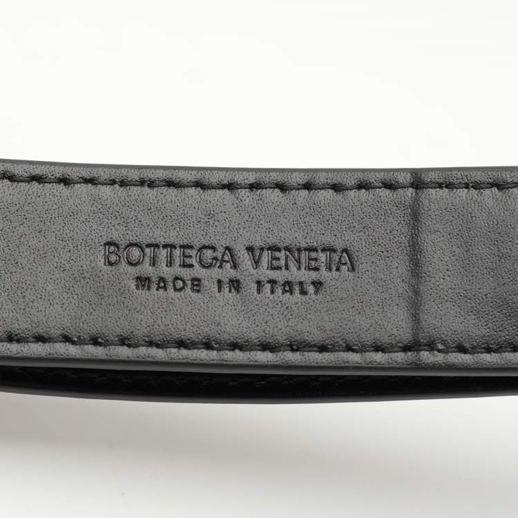 Pre Owned Bottega Veneta Black Intrecciato Leather Cassette Belt Bag