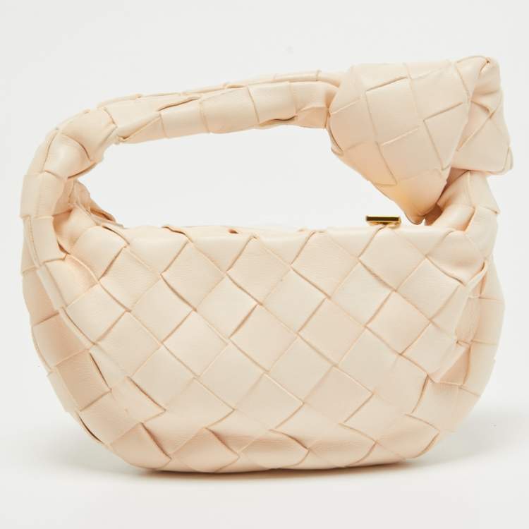 Pre Owned Bottega Veneta Peach Intrecciato Leather Candy Jodie Bag