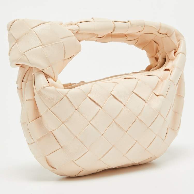 Pre Owned Bottega Veneta Peach Intrecciato Leather Candy Jodie Bag