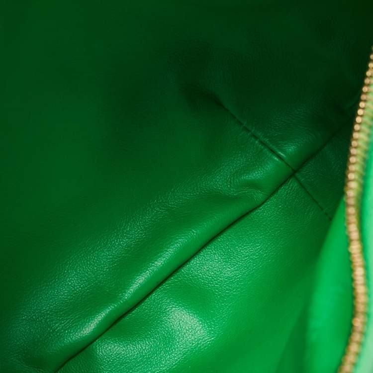 Pre Owned Bottega Veneta Green Intrecciato Leather Mini Jodie Hobo