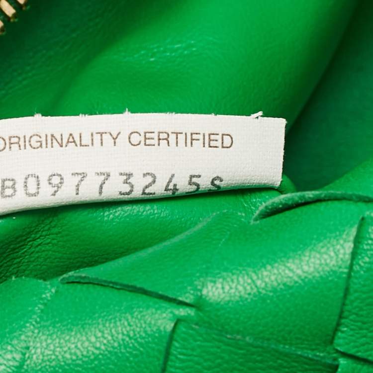 Pre Owned Bottega Veneta Green Intrecciato Leather Mini Jodie Hobo