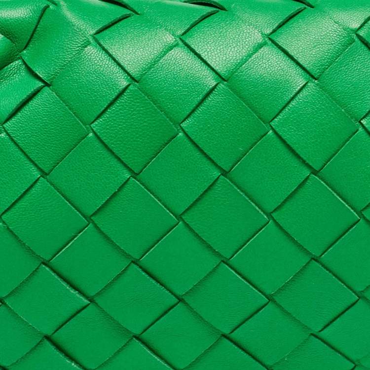 Pre Owned Bottega Veneta Green Intrecciato Leather Mini Jodie Hobo