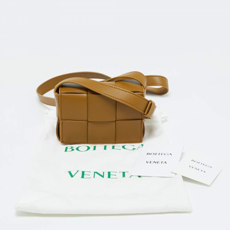 Pre Owned Bottega Veneta Brown Intrecciato Leather Mini Candy Cassette Crossbody Bag