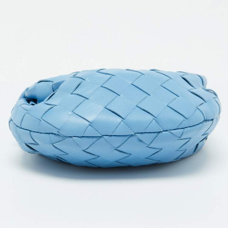 Pre Owned Bottega Veneta Blue Intrecciato Leather Candy Jodie Bag