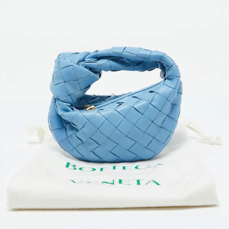 Pre Owned Bottega Veneta Blue Intrecciato Leather Candy Jodie Bag
