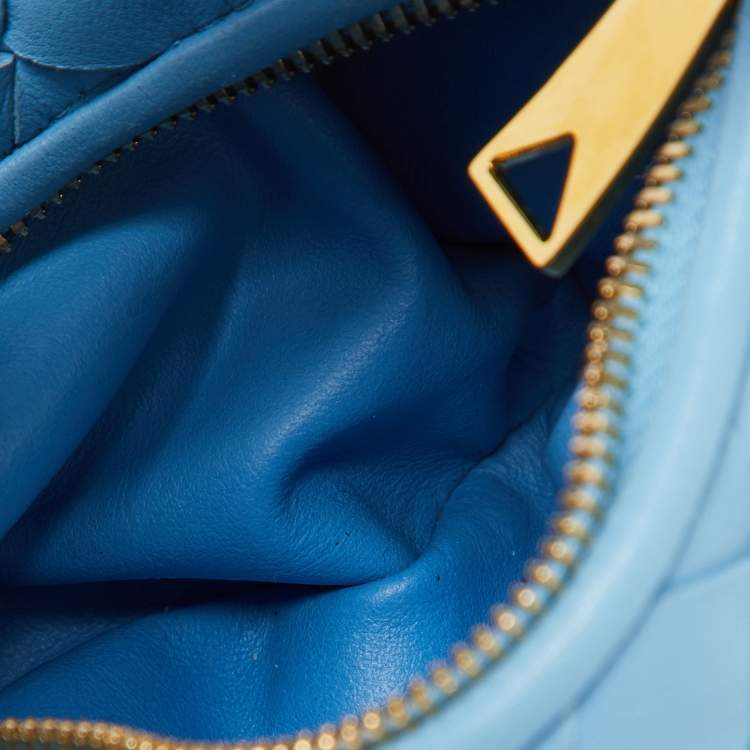 Pre Owned Bottega Veneta Blue Intrecciato Leather Candy Jodie Bag