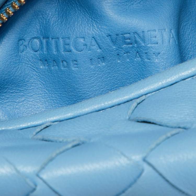 Pre Owned Bottega Veneta Blue Intrecciato Leather Candy Jodie Bag