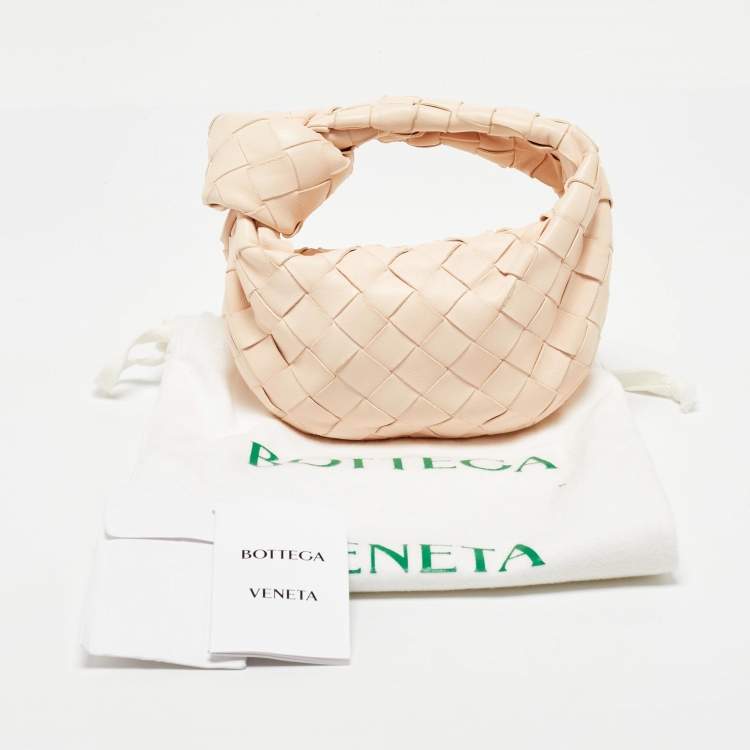 Pre Owned Bottega Veneta Light Beige Intrecciato Leather Candy Jodie Bag