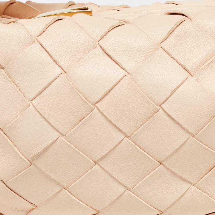 Pre Owned Bottega Veneta Light Beige Intrecciato Leather Candy Jodie Bag
