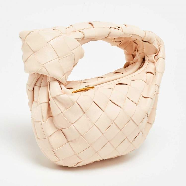 Pre Owned Bottega Veneta Light Beige Intrecciato Leather Candy Jodie Bag