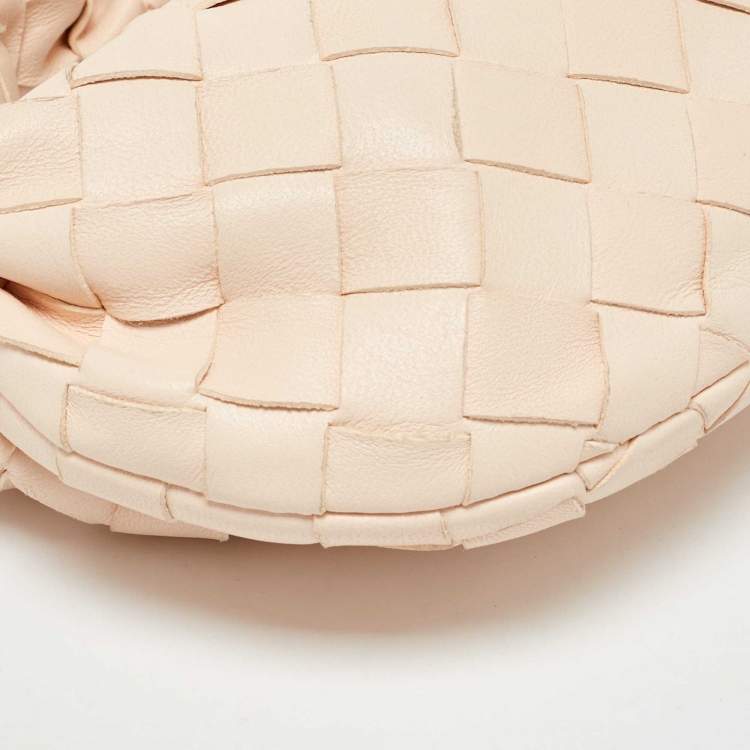 Pre Owned Bottega Veneta Light Beige Intrecciato Leather Candy Jodie Bag