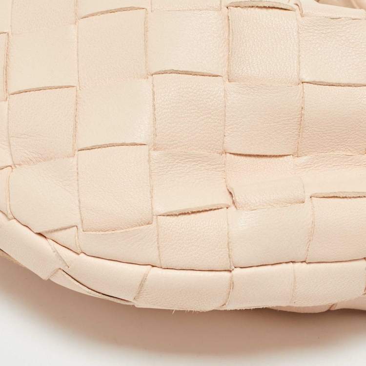 Pre Owned Bottega Veneta Light Beige Intrecciato Leather Candy Jodie Bag