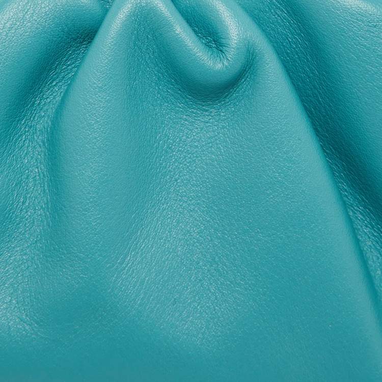 Pre Owned Bottega Veneta Light Blue Leather Extra Mini The Pouch