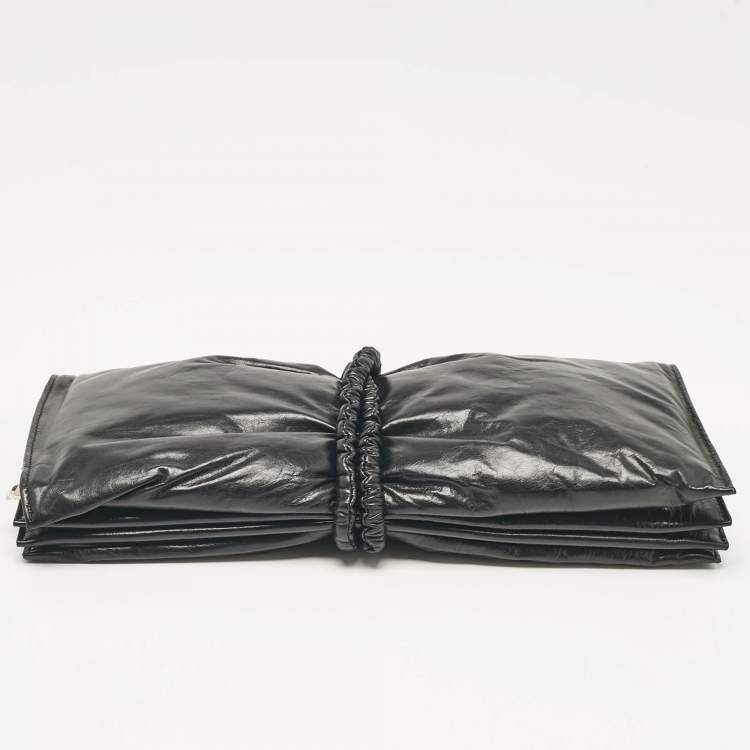 Pre Owned Bottega Veneta Black Padded Leather Bifold Clutch