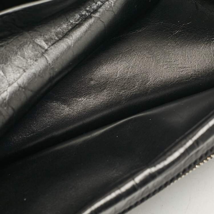 Pre Owned Bottega Veneta Black Padded Leather Bifold Clutch